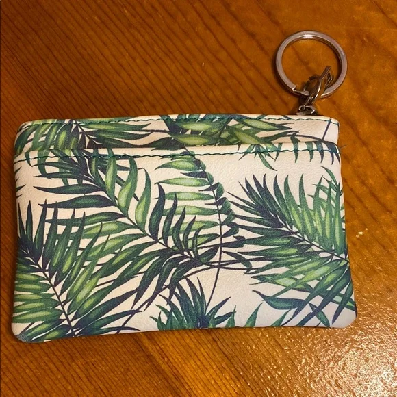 Tropical Leaf Print Wristlet and Coin Purse. - Picture 7 of 10